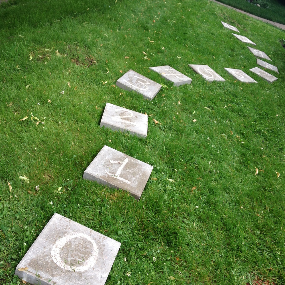 numbered stepping stones