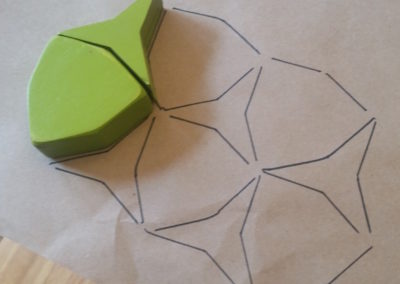 tiling made by tracing two hexagons from the hexagon shape puzzle